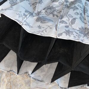 Floral Toile Hanging Closet Organizer 6 Shelf Black White Fabric Storage Shelves